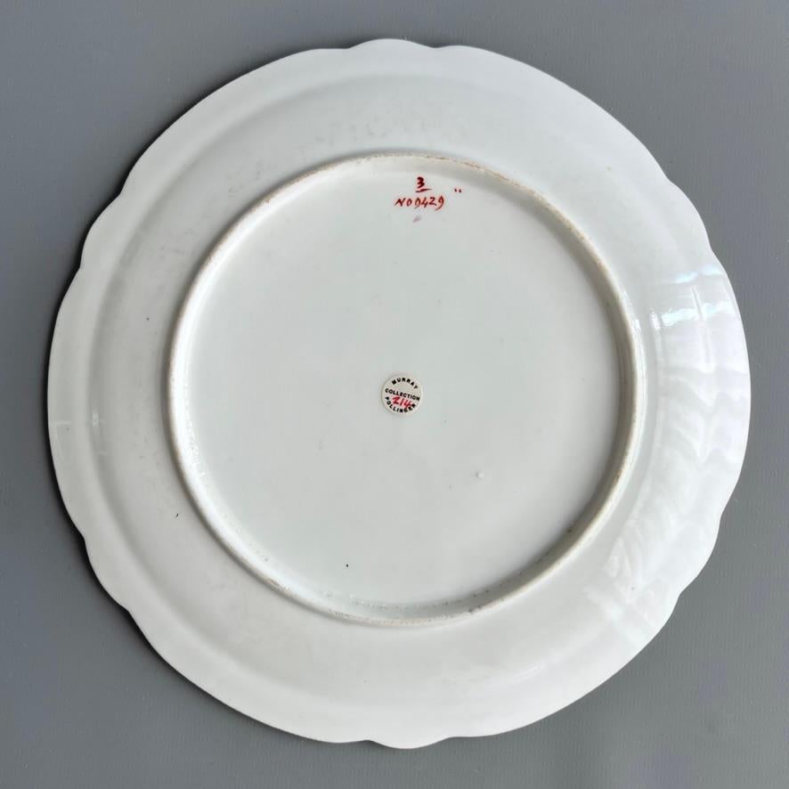 Placa Samuel Alcock, rosa y dorada, Reservas de paisaje, ca 1855 Porcelana en venta