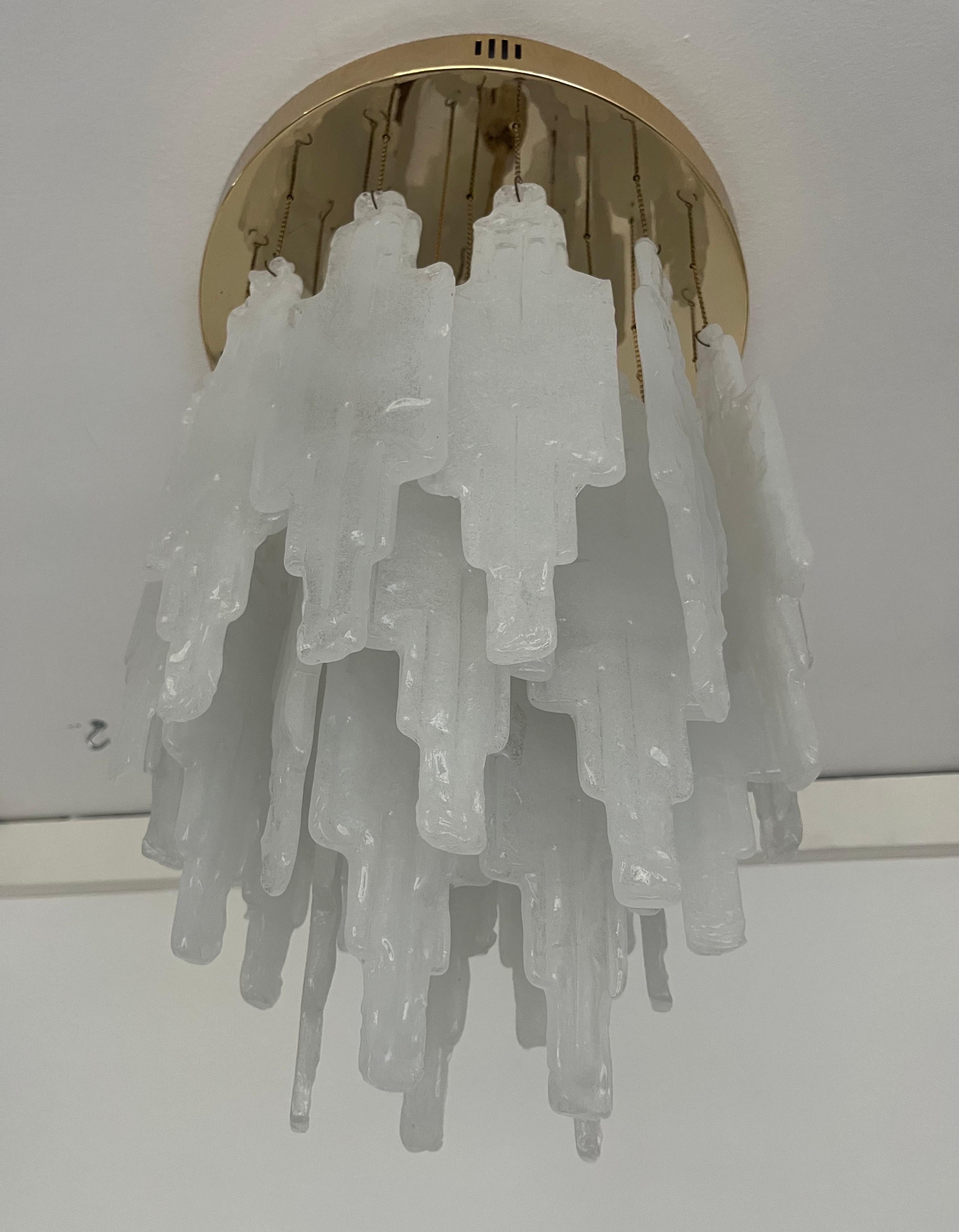 Italian Mid-Century Snow White Murano Glass Chandelier by Poliarte, 1970s For Sale 13