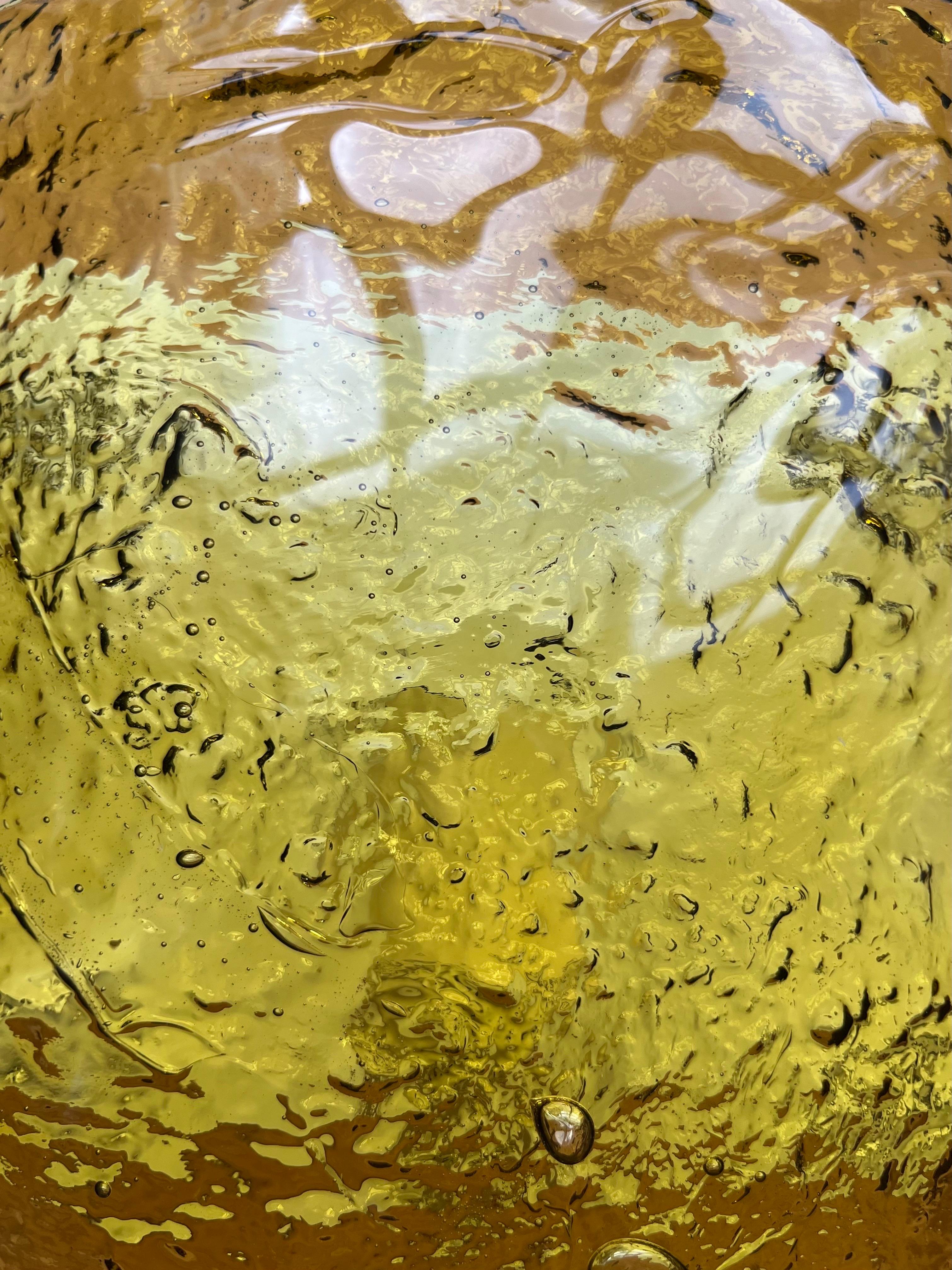 Paar italienische gelbe Murano-Wandleuchter von Carlo Nason für Mazzega, 1970er Jahre im Angebot 5