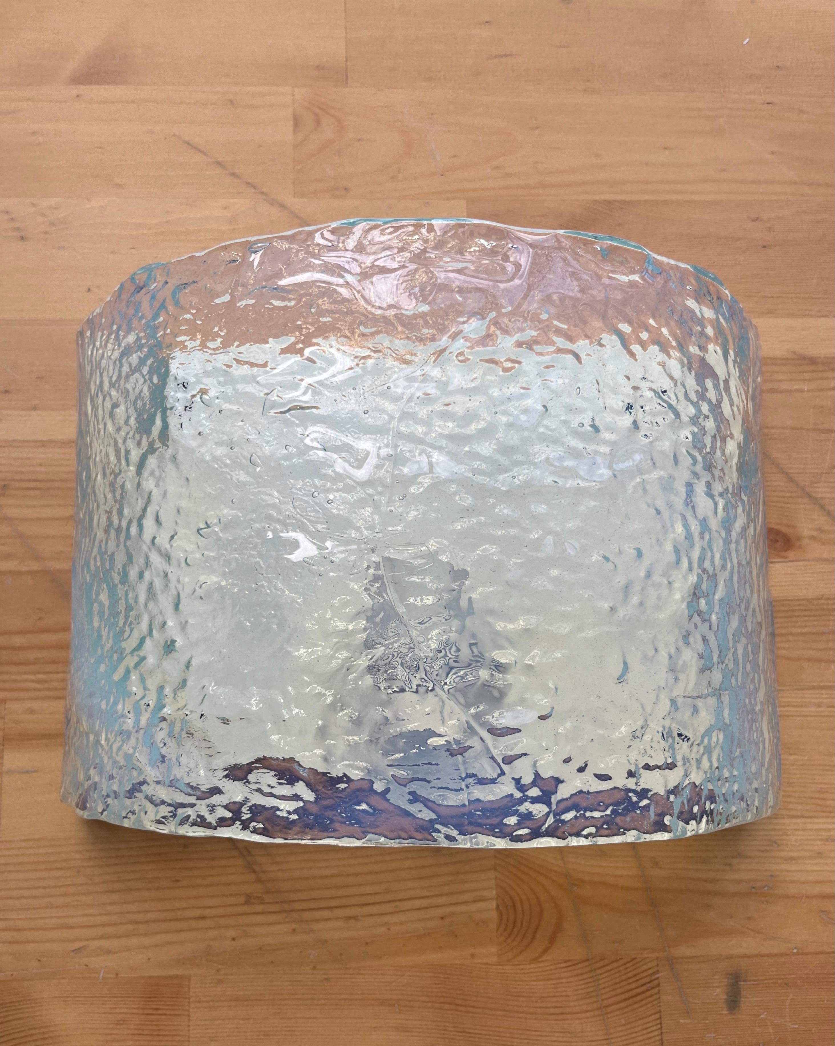 Juego de cuatro apliques de pared de Murano iridiscente de Carlo Nason para Mazzega, años 70 finales del siglo XX en venta