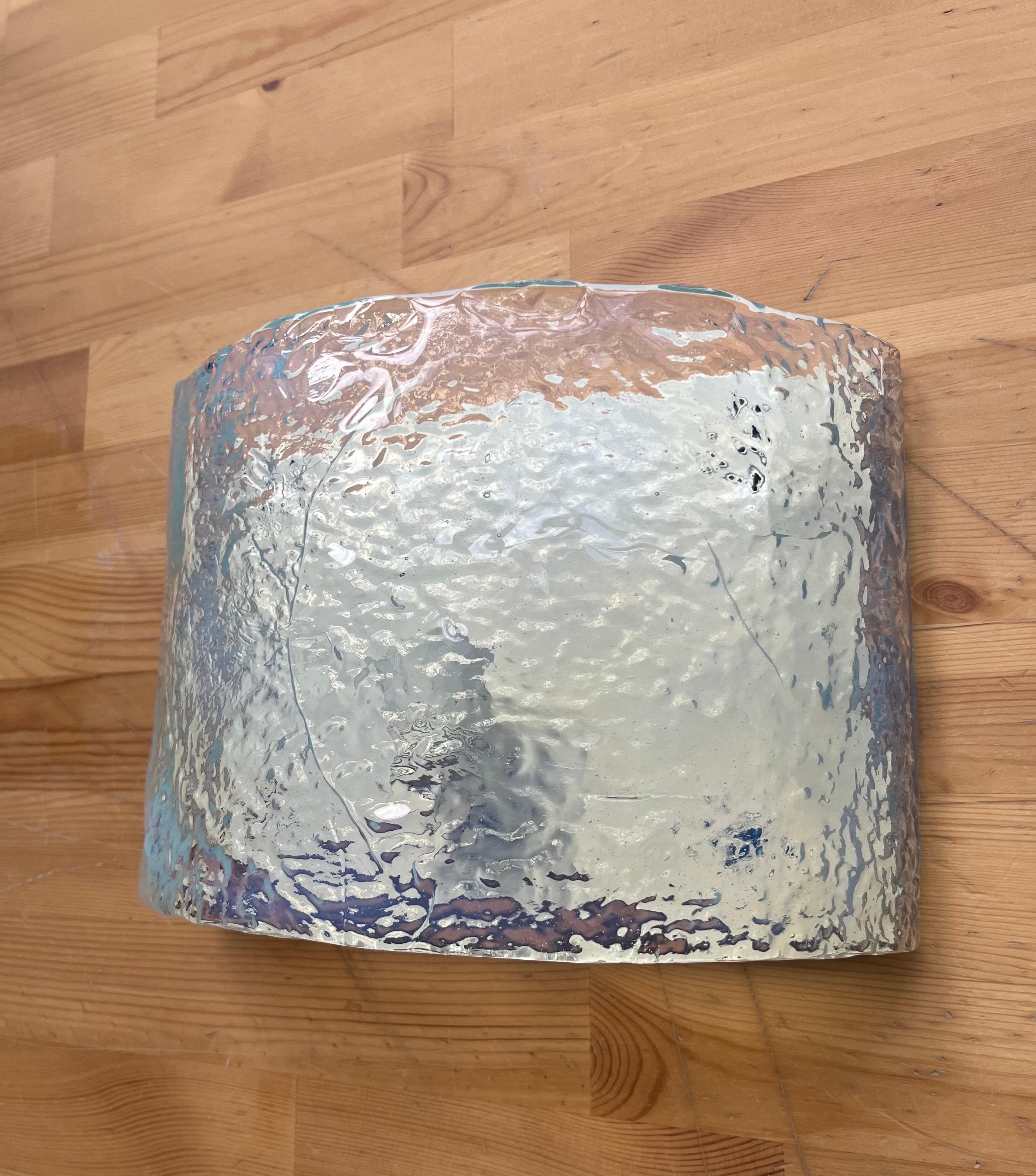 Juego de cuatro apliques de pared de Murano iridiscente de Carlo Nason para Mazzega, años 70 en venta 6