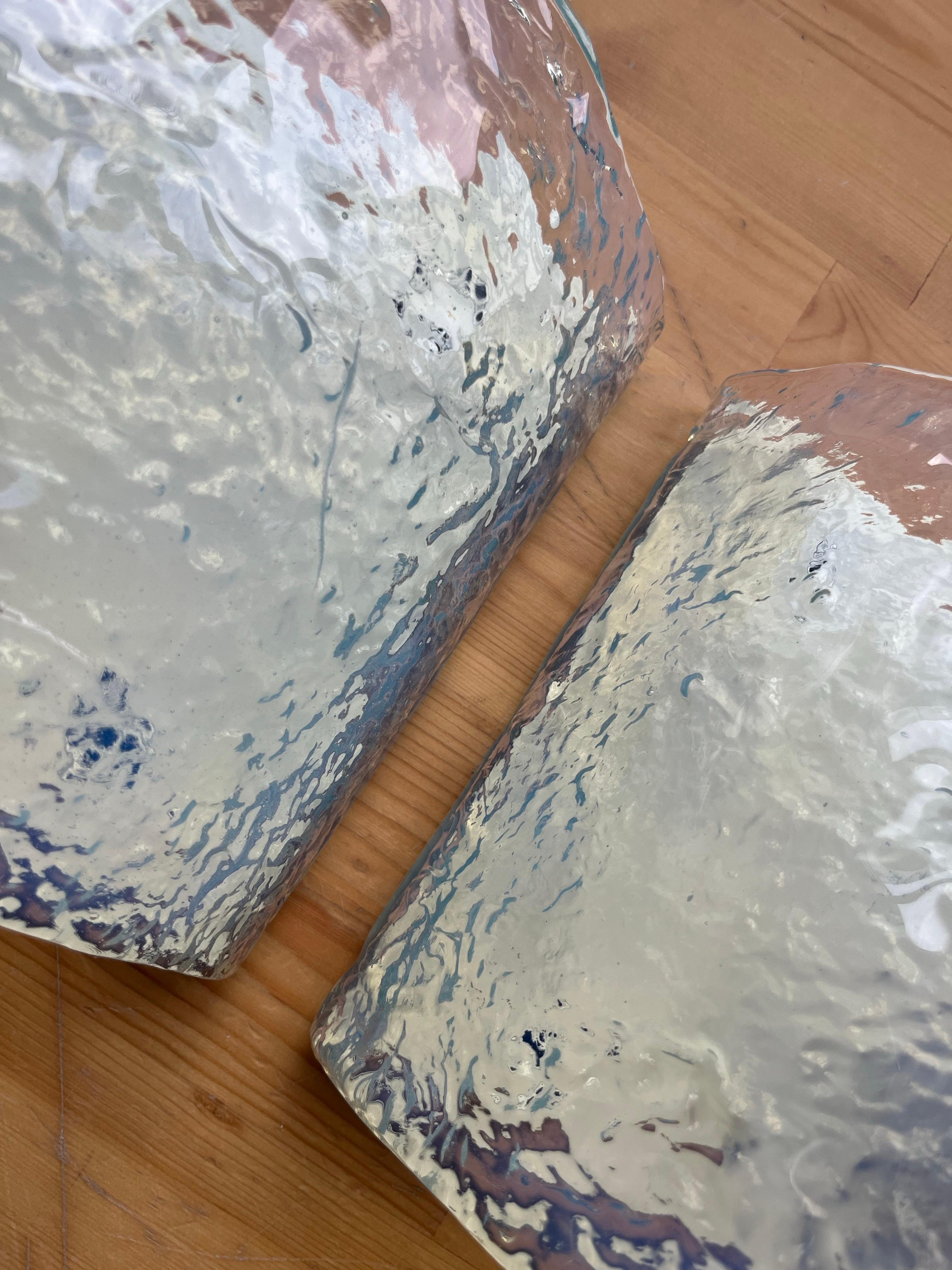 Juego de cuatro apliques de pared de Murano iridiscente de Carlo Nason para Mazzega, años 70 en venta 5