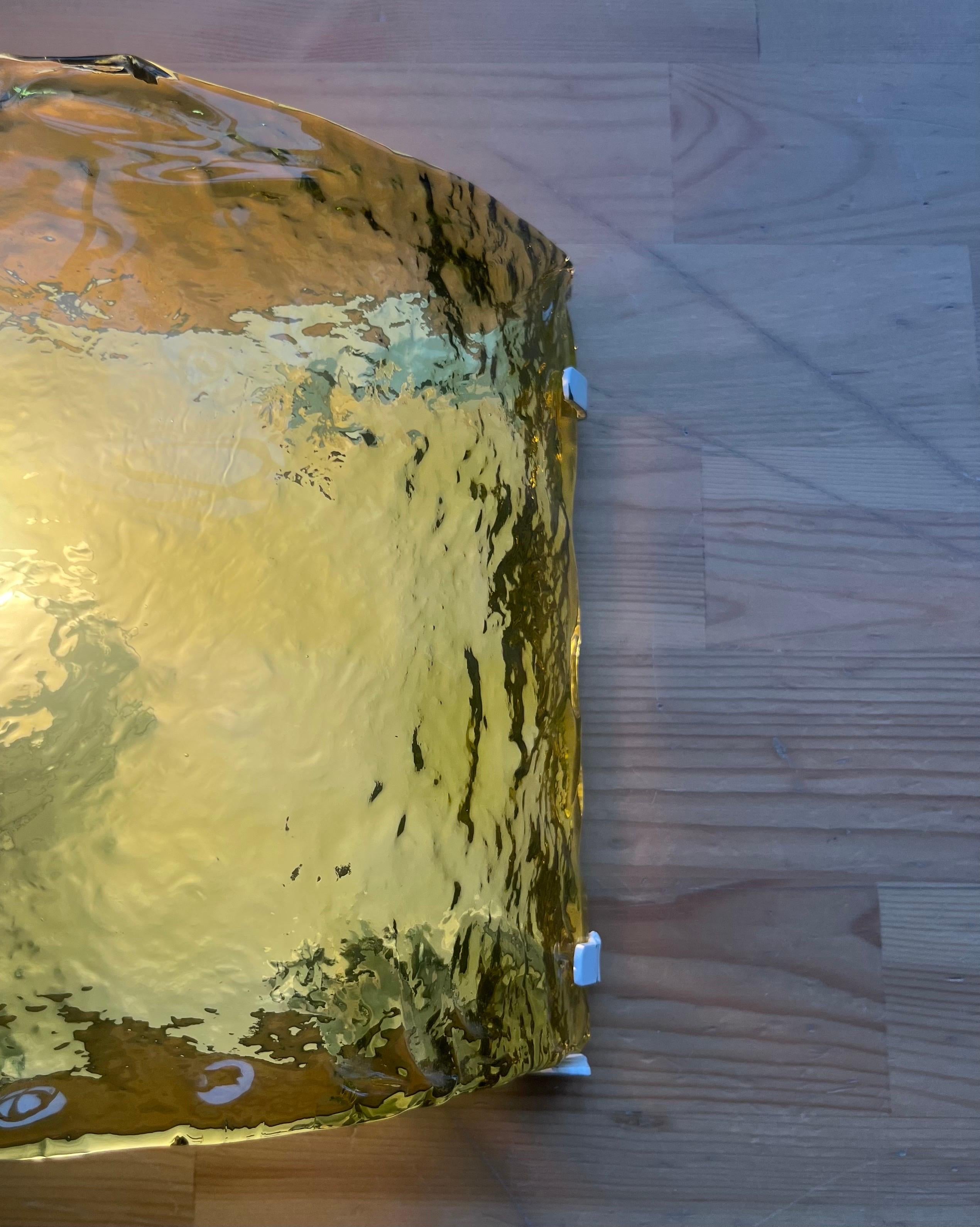 Paar italienische gelbe Murano-Wandleuchter von Carlo Nason für Mazzega, 1970er Jahre im Angebot 13