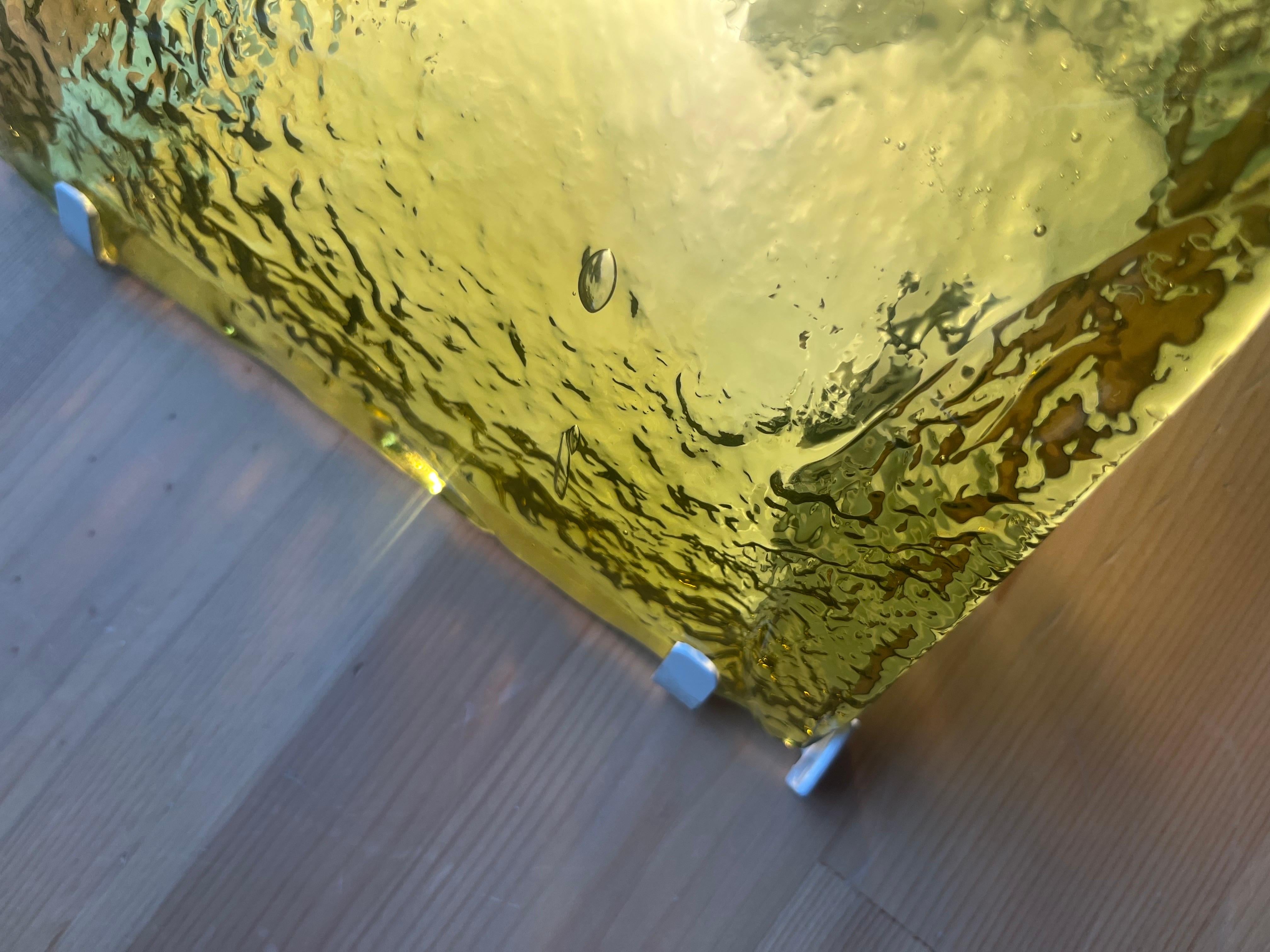 Paar italienische gelbe Murano-Wandleuchter von Carlo Nason für Mazzega, 1970er Jahre im Angebot 14