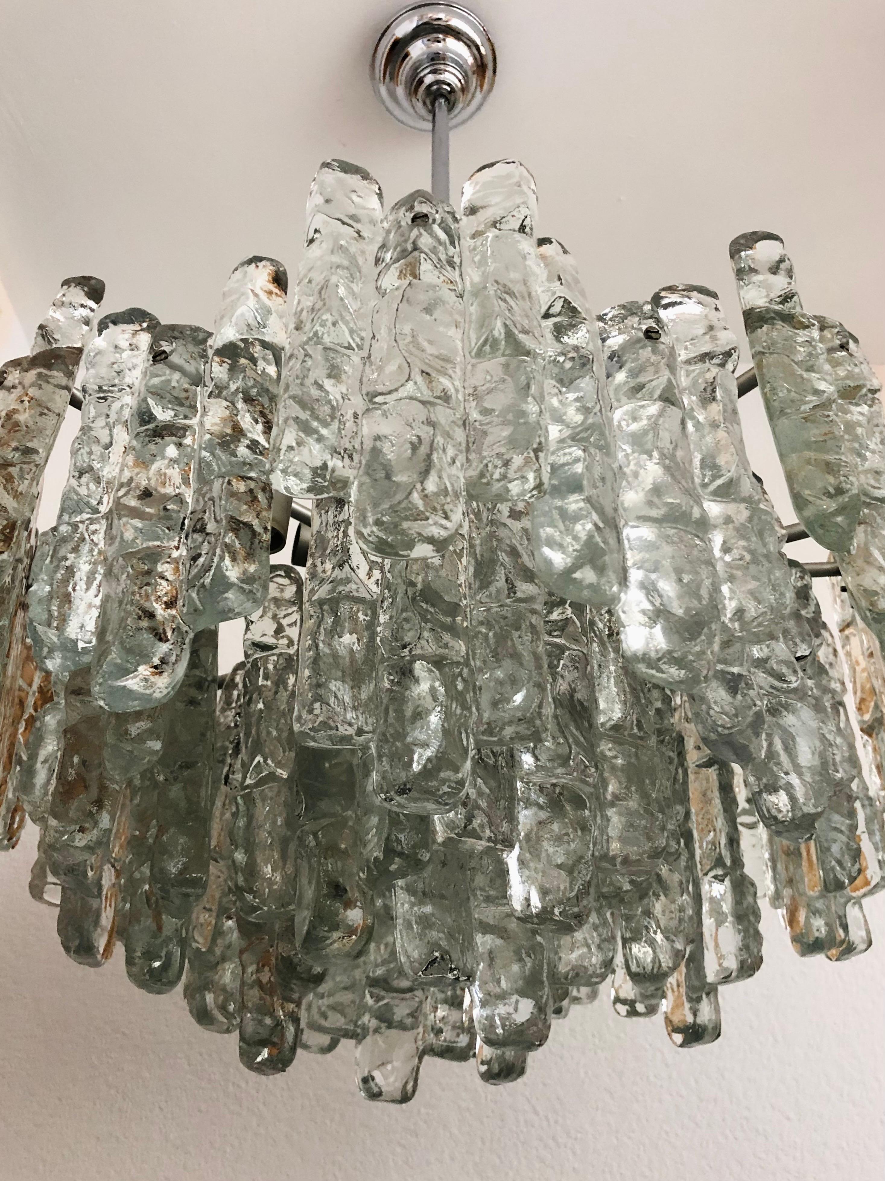 Grande lampadario austriaco in vetro di Murano del Medioevo di Kalmar, anni '70 in vendita 2