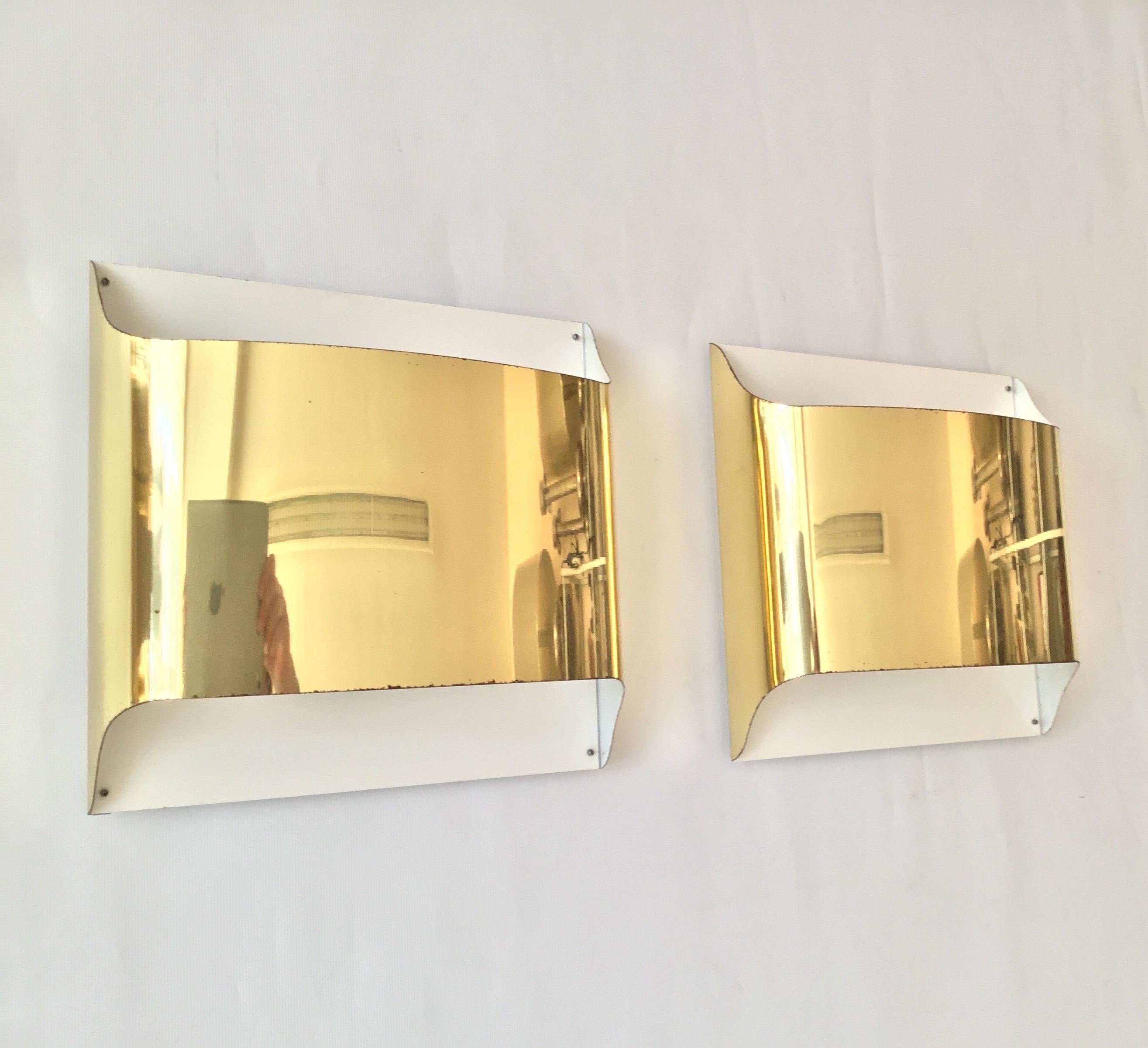 Pair of Spanish Metal Gold Wall Sconces, 1980s For Sale 3