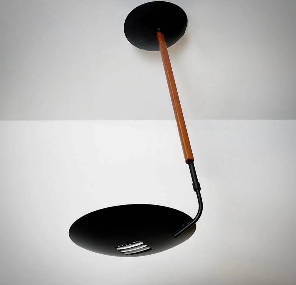 Late 20th Century Postmodern Black Chandelier by Estiluz by Leornado Marelli, Barcelona, 1980s For Sale