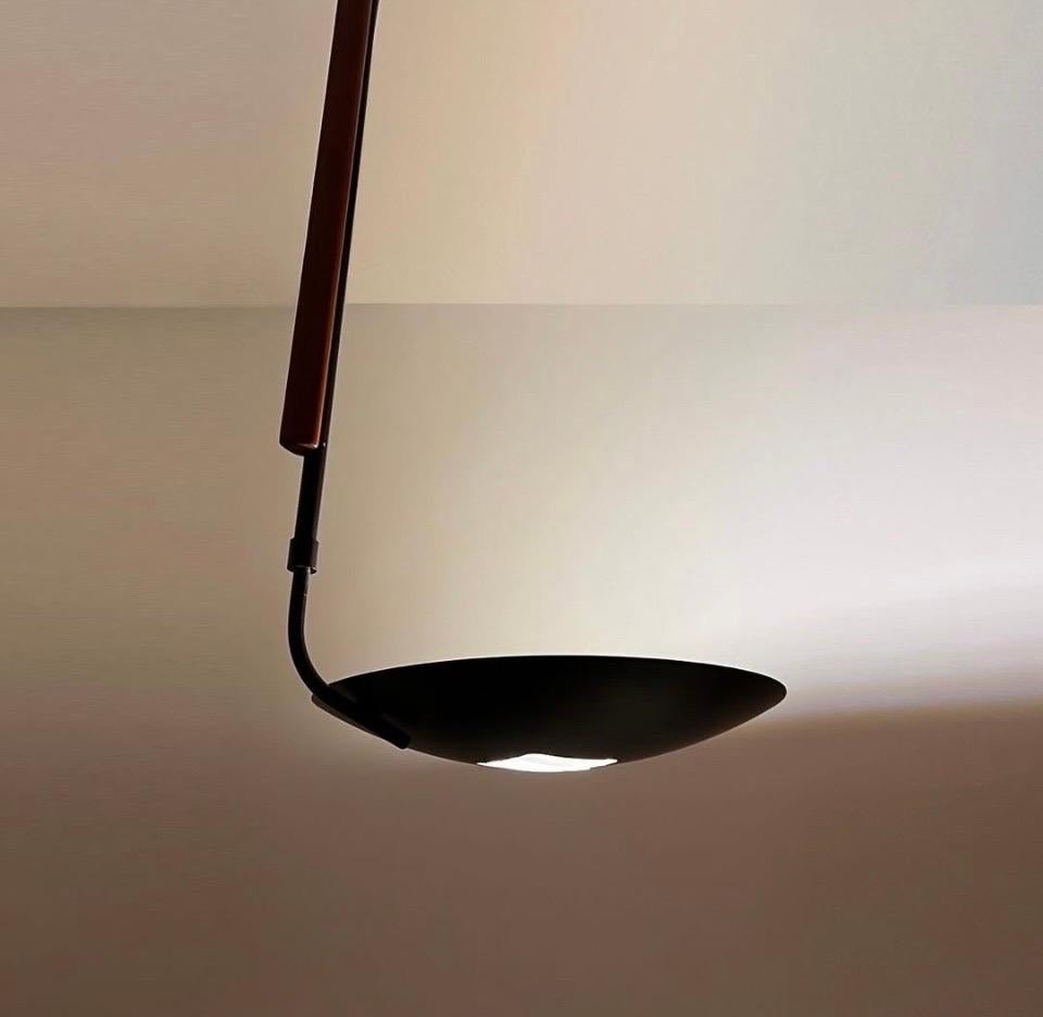 Postmodern Black Chandelier by Estiluz by Leornado Marelli, Barcelona, 1980s In Excellent Condition For Sale In Badajoz, Badajoz