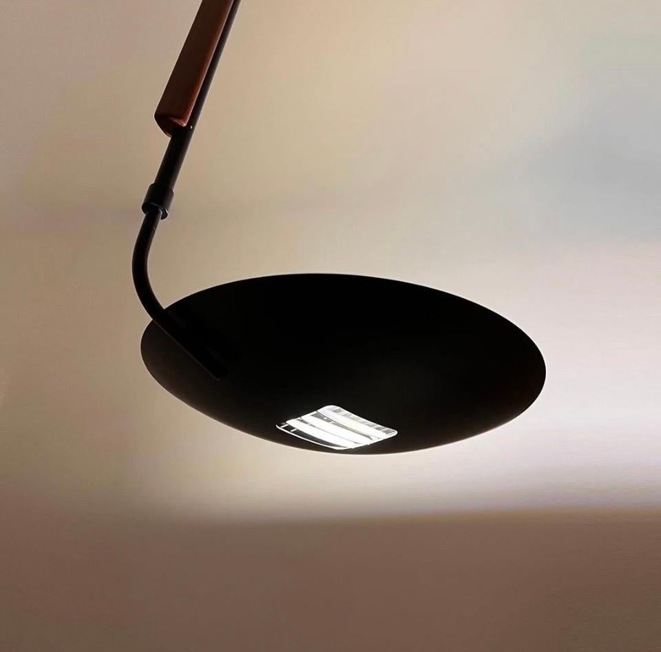 Postmodern Black Chandelier by Estiluz by Leornado Marelli, Barcelona, 1980s For Sale 11