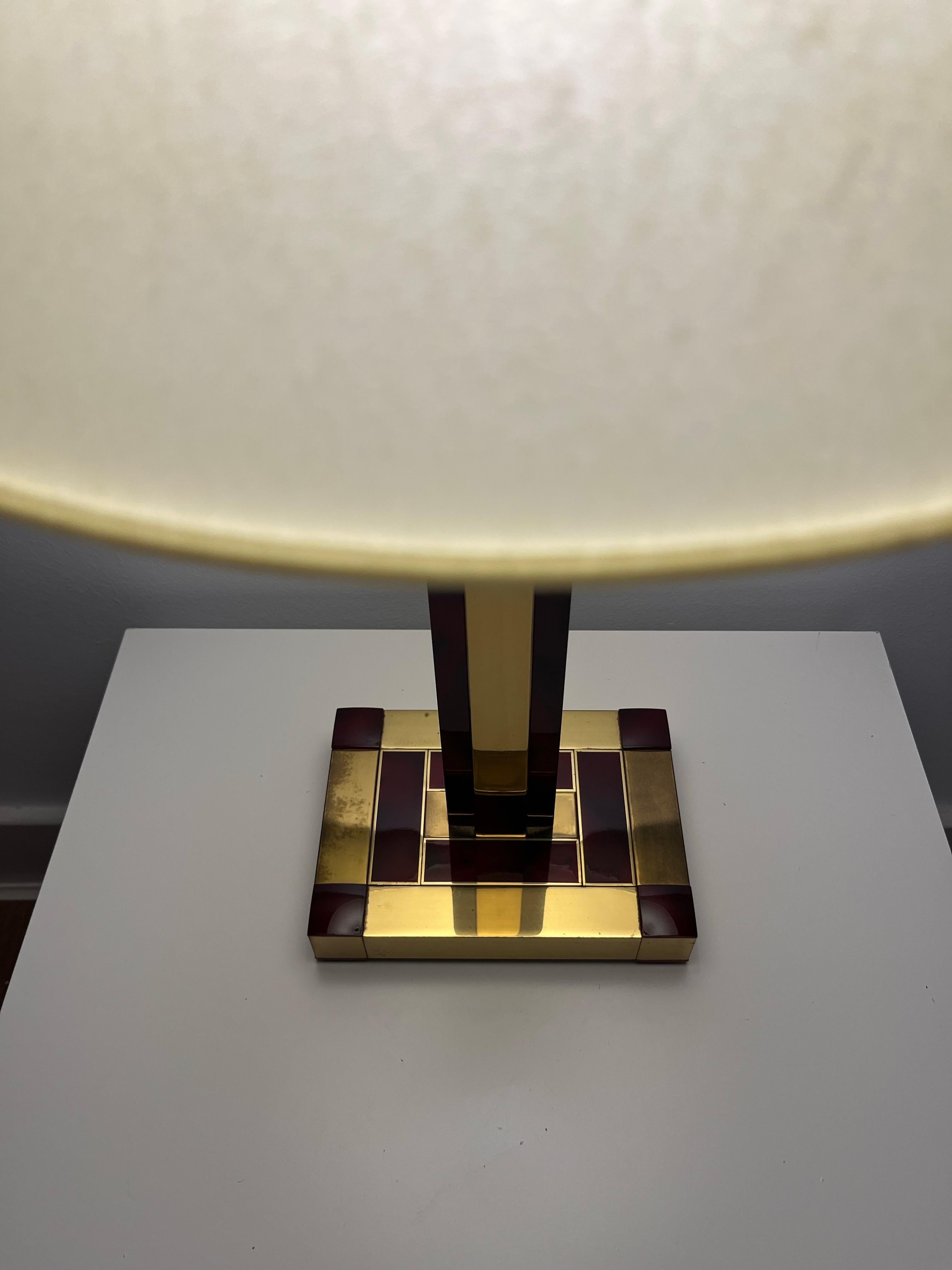 Brass and Tortoiseshell Table Lamp by Willy Rizzo for Lumica, Barcelona, 1970s For Sale 12