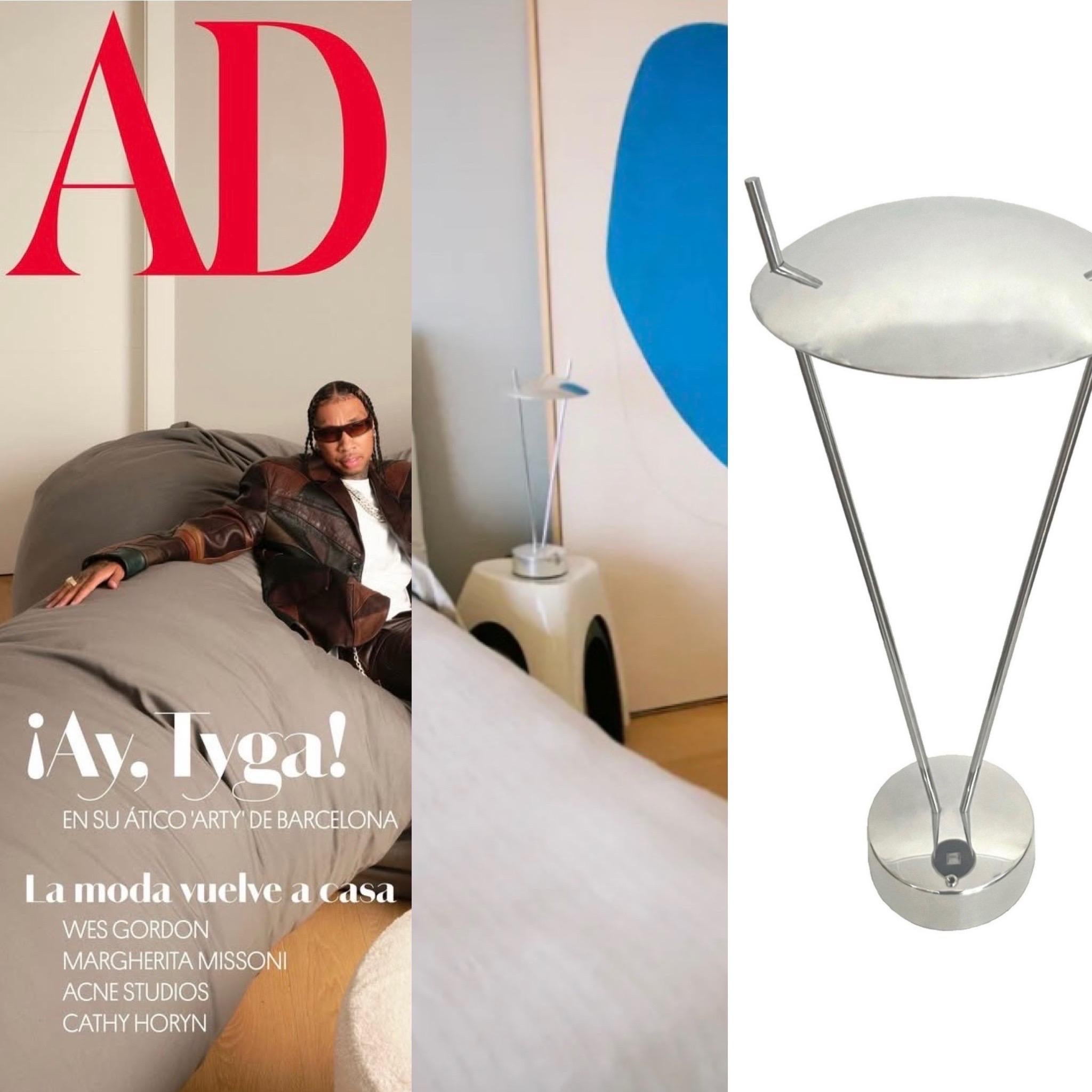 Postmodern Pair of Chromed Table Lamps by Leonardo Marelli for Estiluz, 1980s For Sale 11