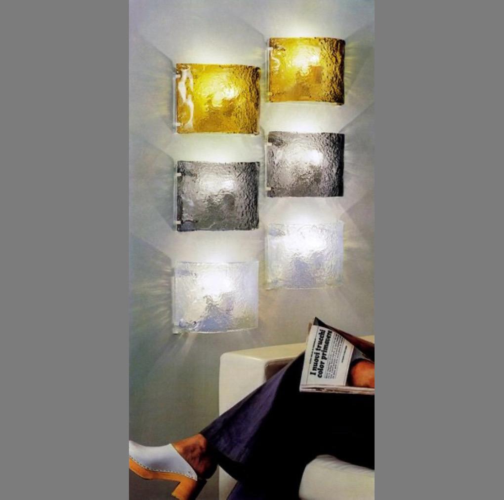 Paire d'appliques murales italiennes iridescentes de Murano par Carlo Nason pour Mazzega, 1970 en vente 17