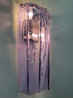 Italian Mid-Century Barbie Lilac Murano Pair of Wall Sconces by Mazzega, 1970s
