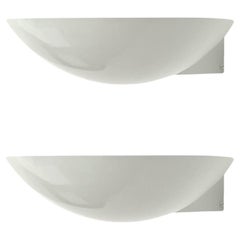Postmodern Pair of White Metal Wall Sconces by Estiluz, 1980s