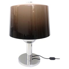 Midcentury Degradé Lucite and Chromed Table Lamp by Lumica, 1970s
