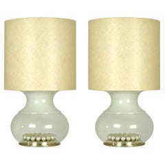 Paire de grandes lampes de bureau italiennes de Murano du milieu du siècle dernier par Reggiani, 1970
