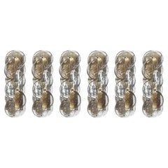 Unique Austrian Set of Six Murano Smoke "Citrus" Wall Sconces by Kalmar, 1970s