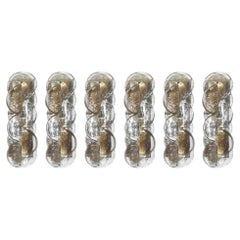 Unique Austrian Set of Six Murano Smoke "Citrus" Wall Sconces by Kalmar, 1970s