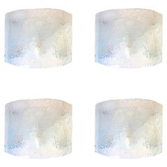 Ensemble de quatre appliques murales iridescentes de Murano par Carlo Nason pour Mazzega, 1970