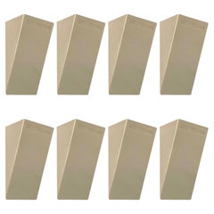 Postmodern Set of Eight Gold Metal Wall Sconces by Estiluz, Barcelona, 1990s