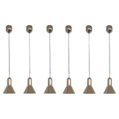 Set di sei lampadari lunghi in oro di Estiluz, Barcellona, 1970