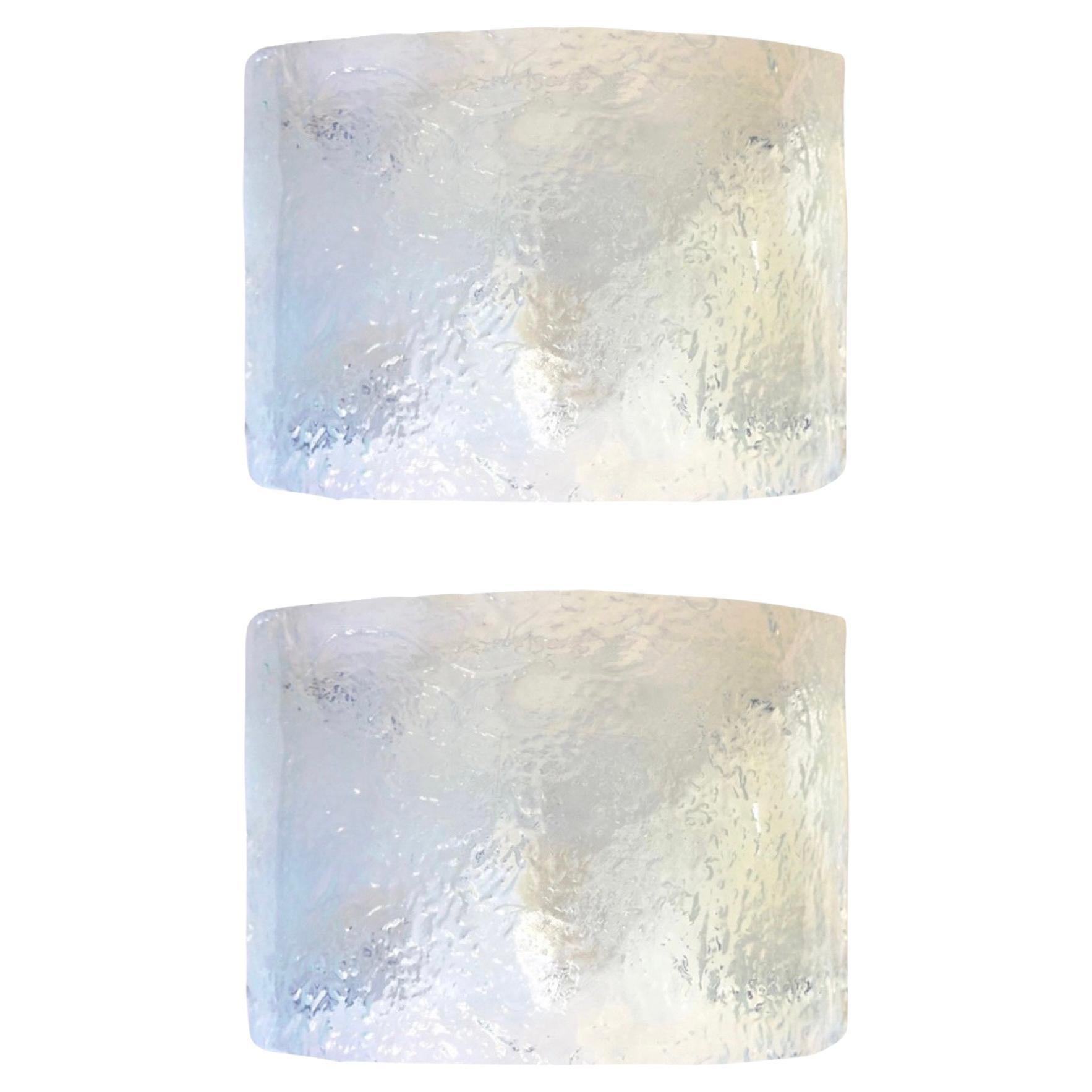 Pareja de apliques italianos de Murano iridiscente de Carlo Nason para Mazzega, años 70