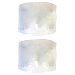 Pair of Italian Iridescent Murano Wall Sconces by Carlo Nason for Mazzega, 1970s