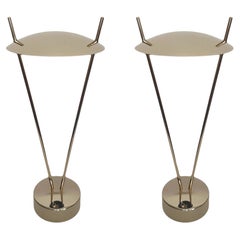 Postmodern Pair of Gold Table Lamps by Leonardo Marelli for Estiluz, 1980s