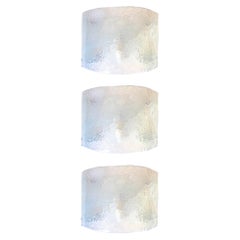 Italian Set of Three Murano Wall Sconces by Carlo Nason for Mazzega, 1970s