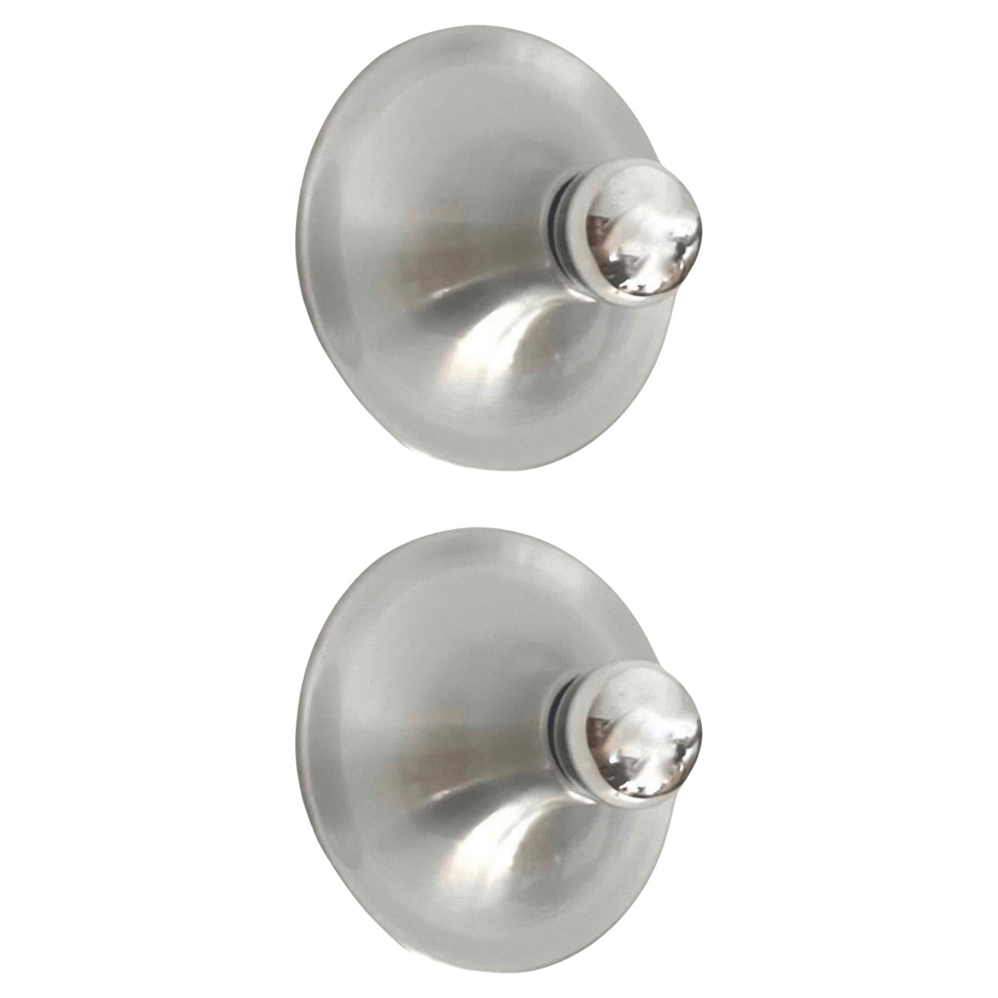 Mid-Century Italian Pair of Metal Wall Sconces by Targetti Sankey, 1970s