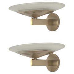 Postmodern Pair of Gold Wall Sconces by Estiluz, 1980s