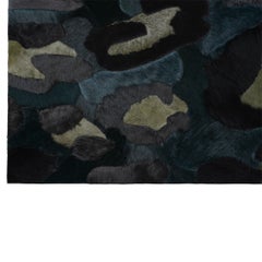 Exotic Elegance in Teal, Olive & Black Amur Rectangle Rug Small