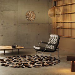 Timeless Leopard Elegance in Caramel Amur Rug Round Small