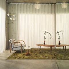 Vivid Expression of Psychedelic Paradiso Chartuese Customizable Rug in Small