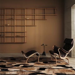 Tappeto personalizzabile "Brutalist Geometry" in grezzo color taupe, forma rettangolare, taglia piccola