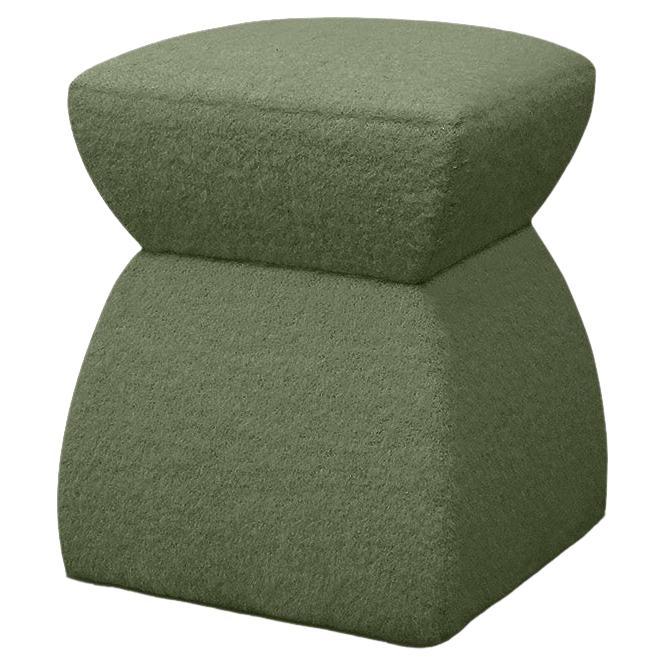 'Cusi' Pouf in Sous Bois Mohair For Sale