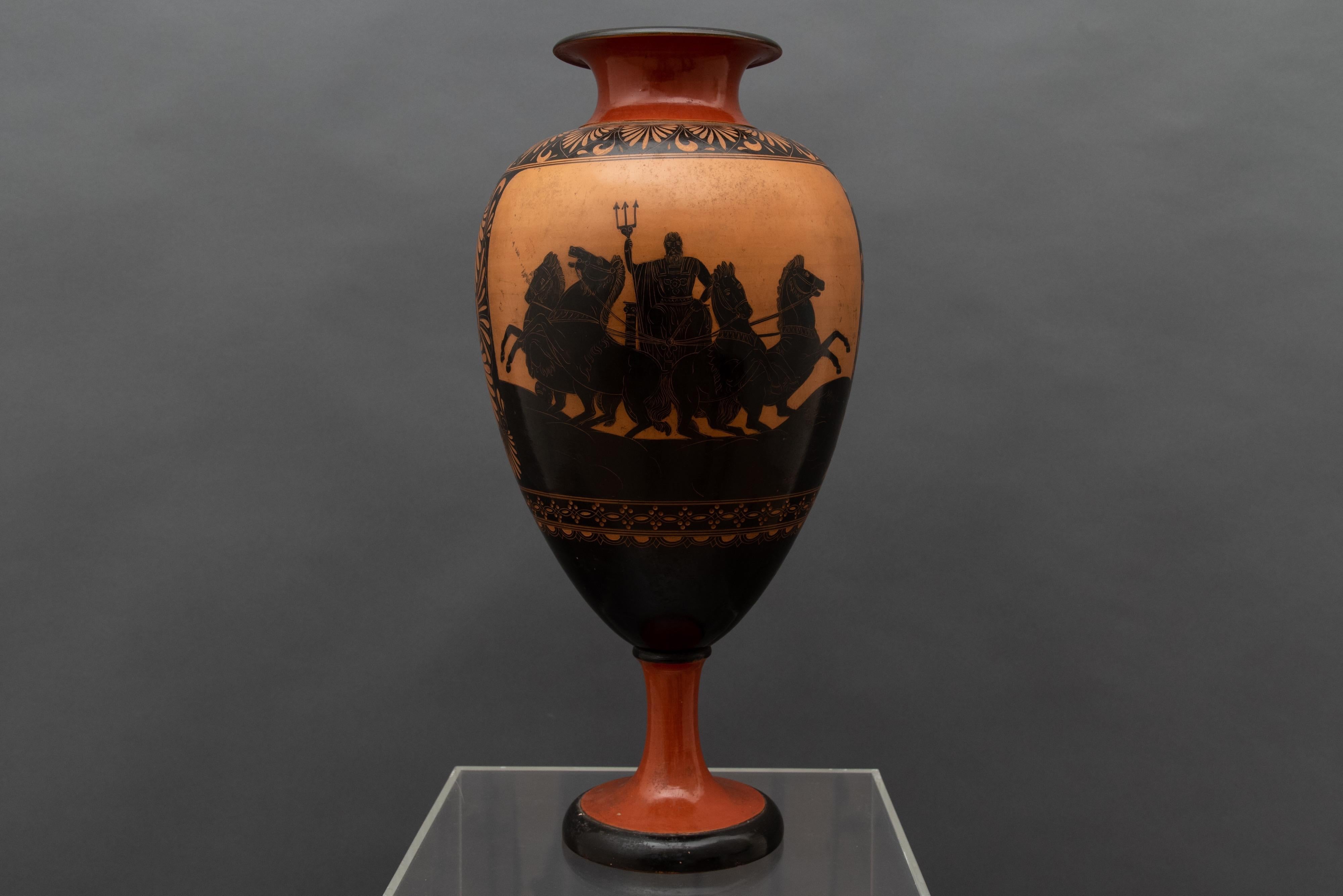 Credited Giustiniani Large Redware Neoclassical Terracotta Vase, 1840 1