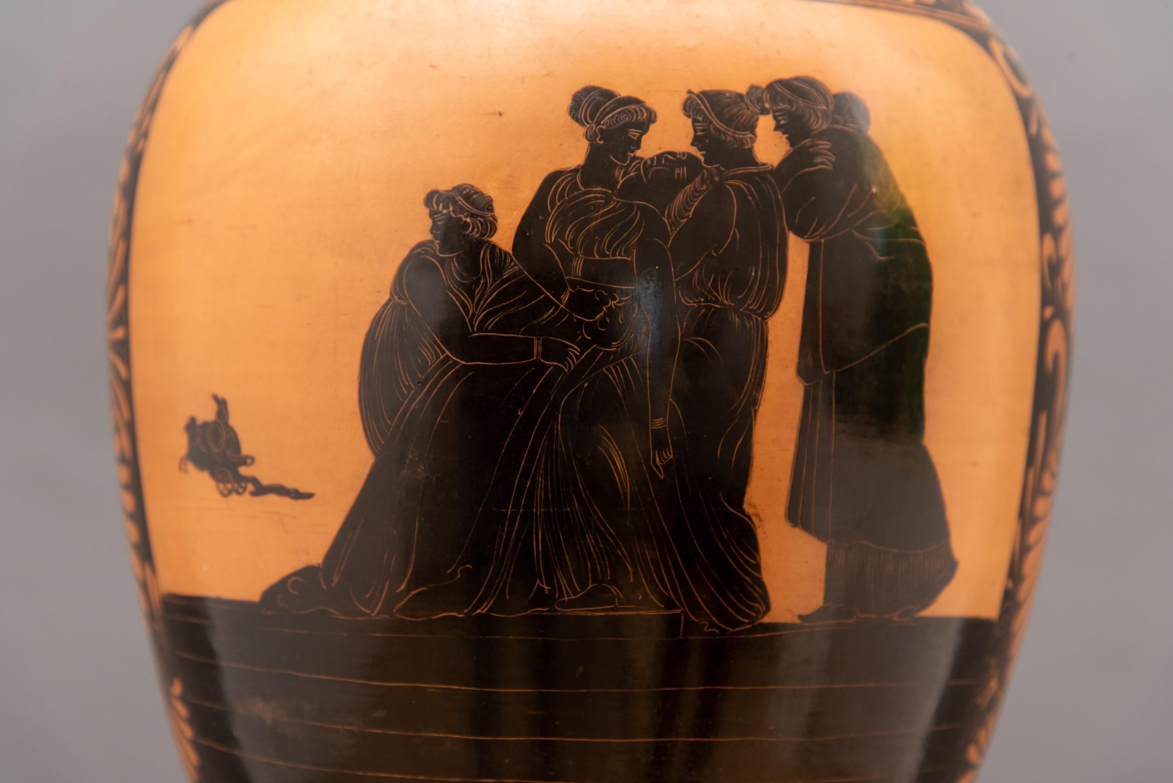 Mid-19th Century Credited Giustiniani Large Redware Neoclassical Terracotta Vase, 1840