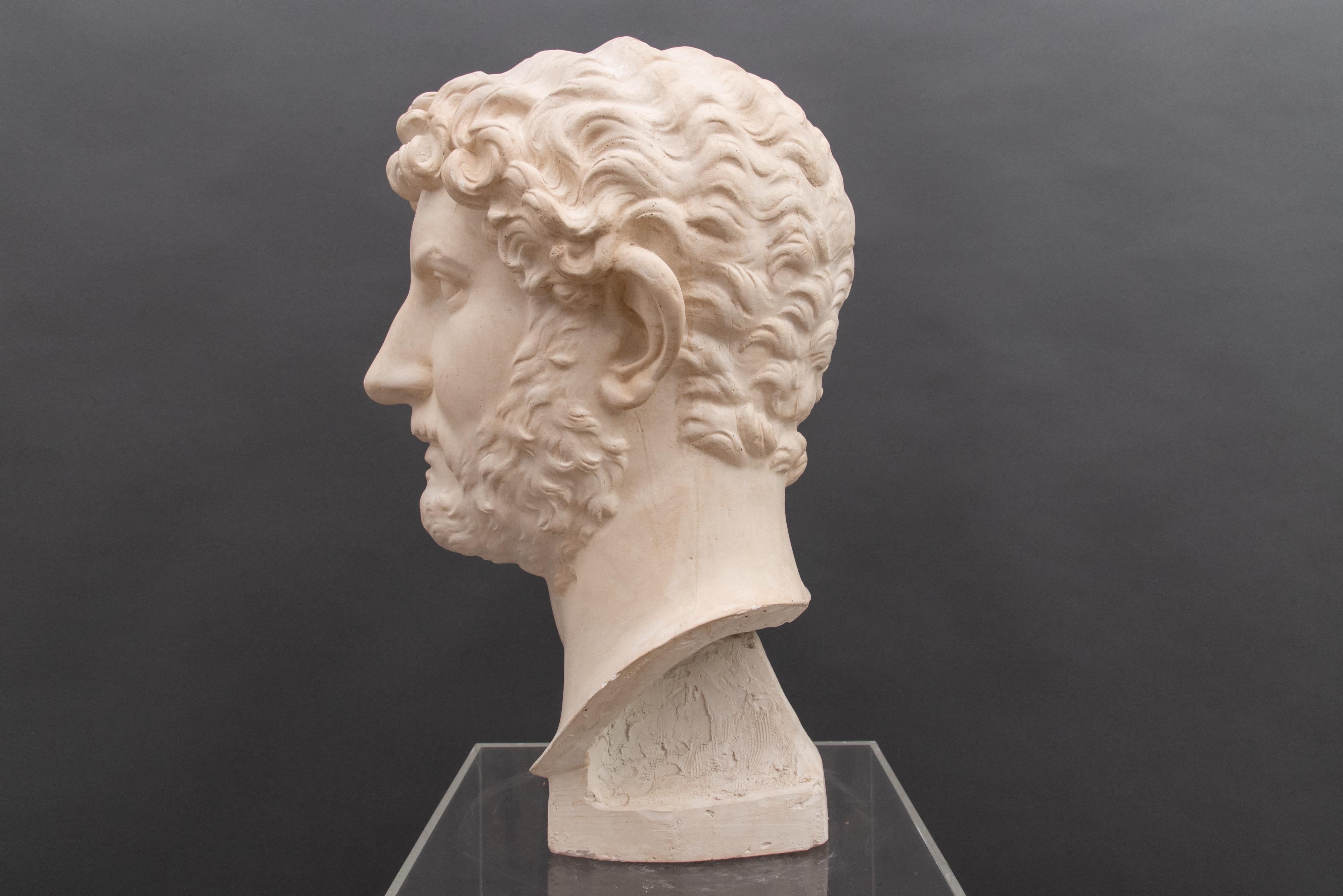 Mid-19th Century White Italian Neoclassical Plaster Bust Hadrian, 1860 10