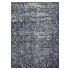 Vintage And Worn Down Distressed Colors Persian Shiraz Hand Knotted Bohemian Rug