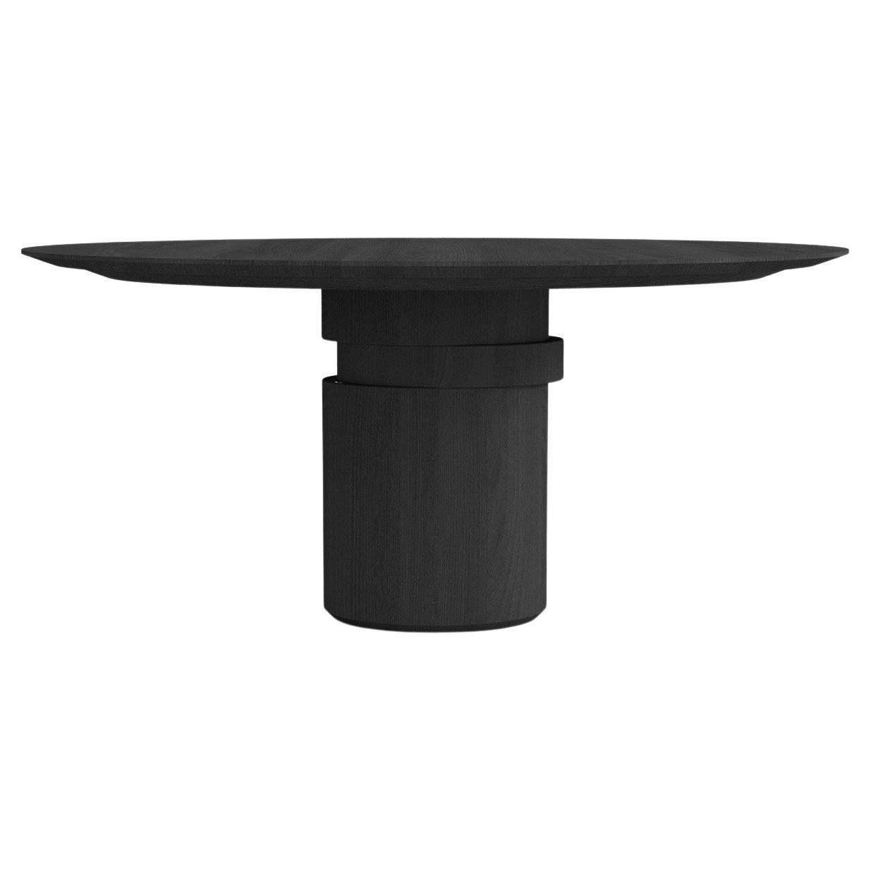 contemporary black ash wood dining table M, disc table by barh.design 