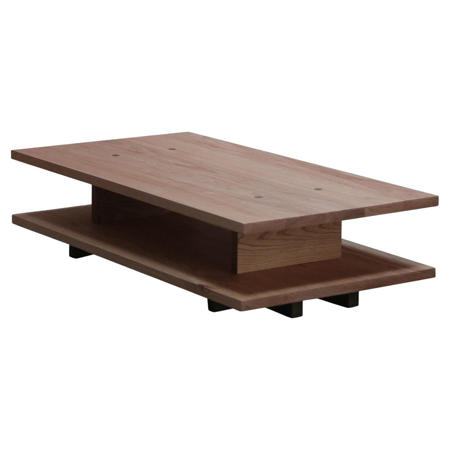 Burke Coffee Table In Oak With Walnut Details For Sale