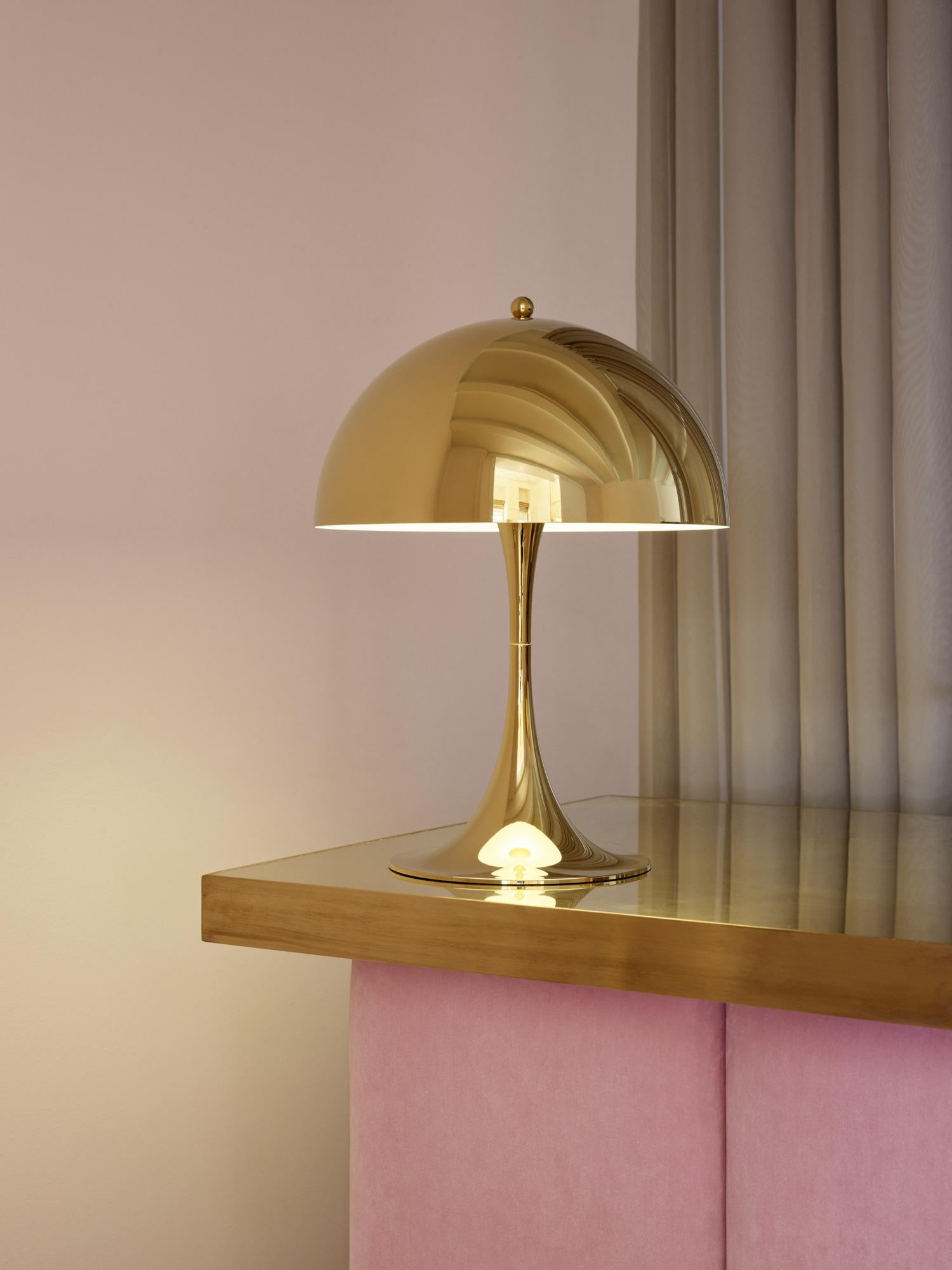For Sale: Gold (brass.jpg) Louis Poulsen Panthella 320 Table Lamp by Verner Panton 3