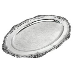 Georgian Sterling Silver Antique Meat Dish / Serving Platter 1823 George IV