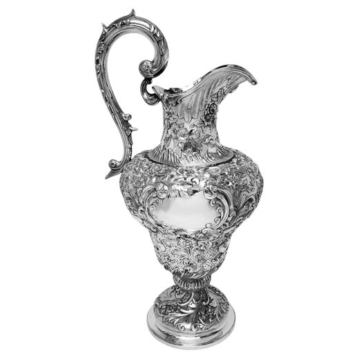 Large Antique Silver Ewer / Jug London 1901