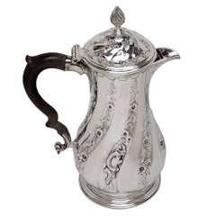 Antique George II Silver Coffee Jug / Georgian Coffee Pot London 1756