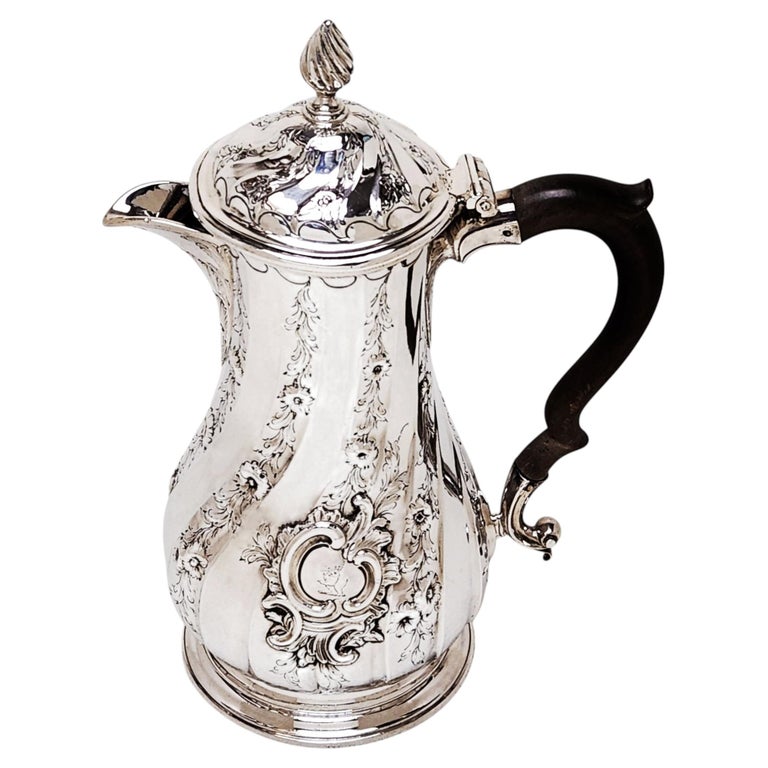 Antique George II Silver Coffee Jug / Georgian Coffee Pot London 1756