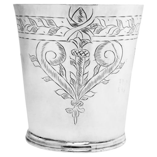 Antique Charles II Sterling Silver Beaker / 17th Century Cup London England 1662