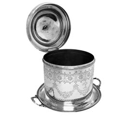 Antike viktorianische Silber-Keksdose / Keksglas, London, England, 1869, Barnards