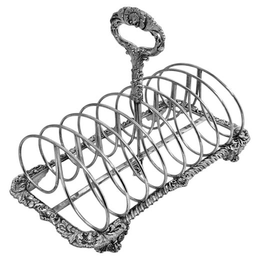 Large Antique Georgian Silver Toast Rack Sheffield, England 1827